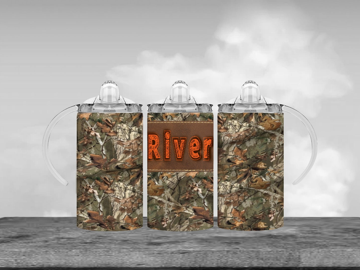 Camo sippy cup/ tumbler with custom name