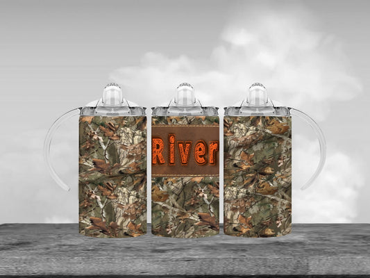 Camo sippy cup/ tumbler with custom name